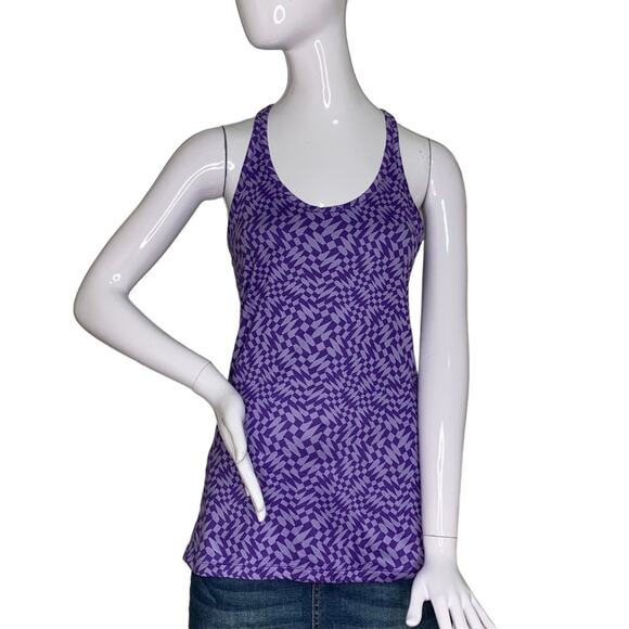 Nike Dri-fit Tops - Nike Dri Fit Checked Tank Racer Back Purple Lilac Size S